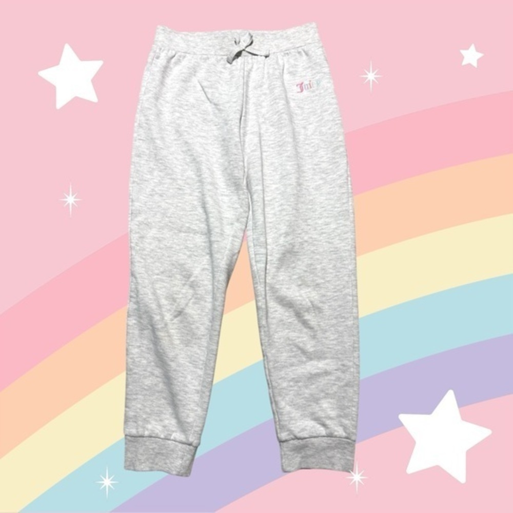 Juicy Couture Girls Gray Jogger Sweatpants Size 8/10 Cozy Lounge